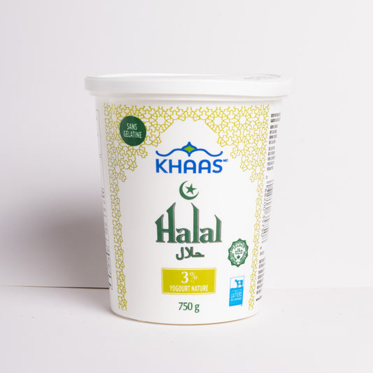 KHAAS HALAL PLAIN YOGURT 3% 750g